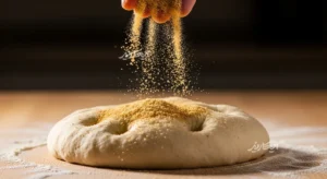 پاشیدن پودر پیاز روی نان